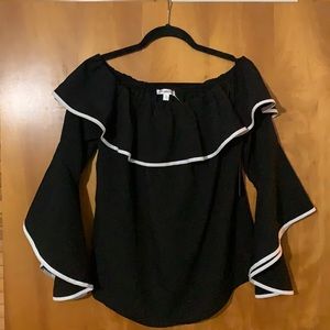 Ruffle off the shoulder top